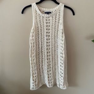 Cream crocheted tank top